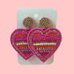 Big Striped Heart Earrings