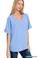 Airflow V-Neck Top - Cornflower Blue