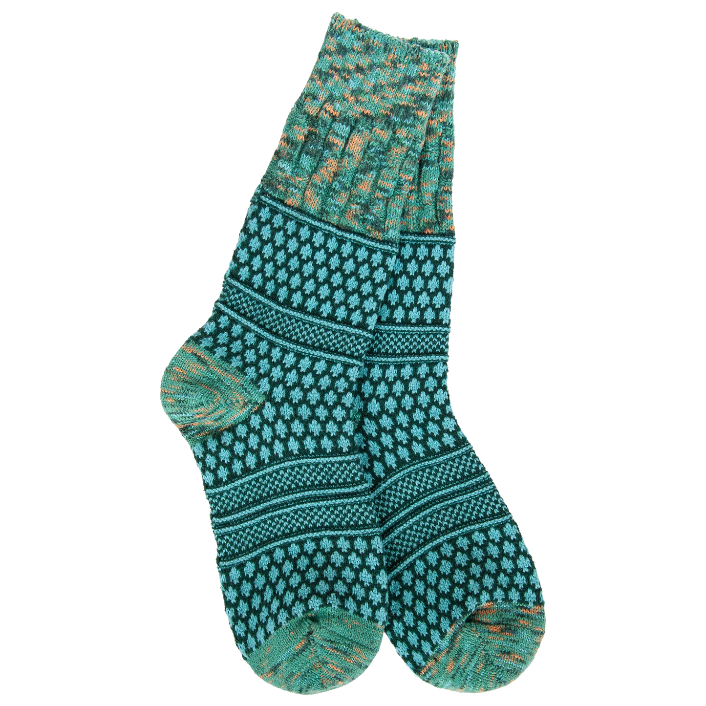 Weekend Gallery Textured Crew Socks + Woodland Multi