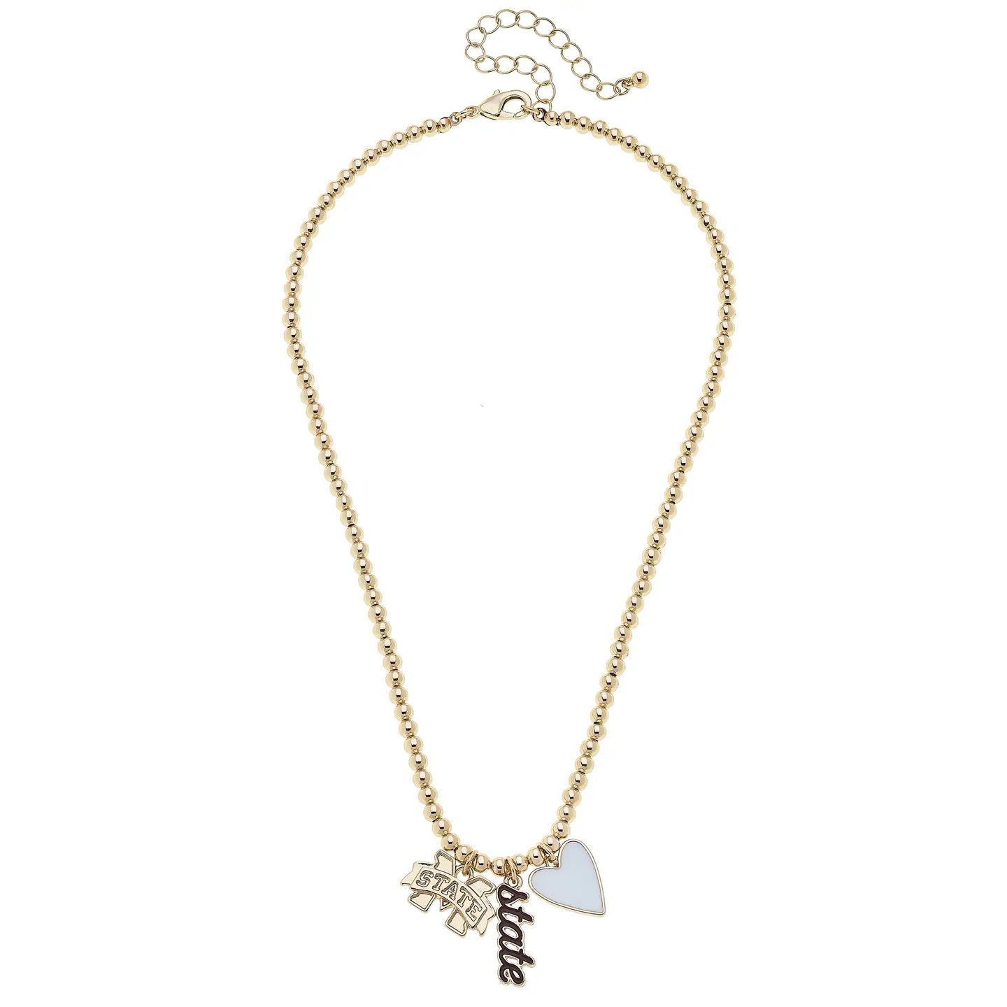 Mississippi State Bulldogs Ball Bead Charm Necklace