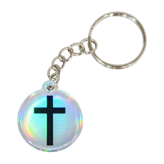 Acrylic Keychain - Crystal + Cross