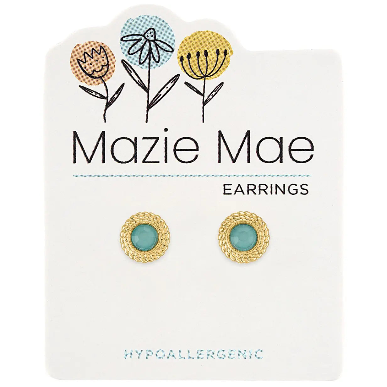 Gold Braided Pacific Opal Stud Earring