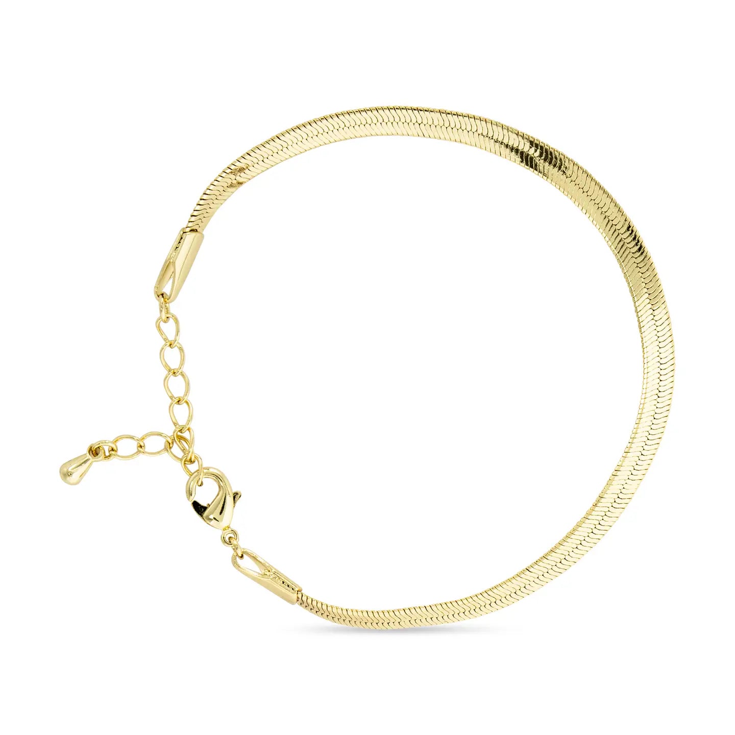 Gold Herring Bone Chain Bracelet