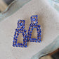 Squared Gem Dangle Earrings