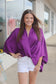 Violet Concourse Kimono Sleeve Satin Top