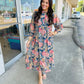 Navy Mix Floral Print Midi Dress