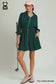 Teal Green-Mohme Front Zip Dress