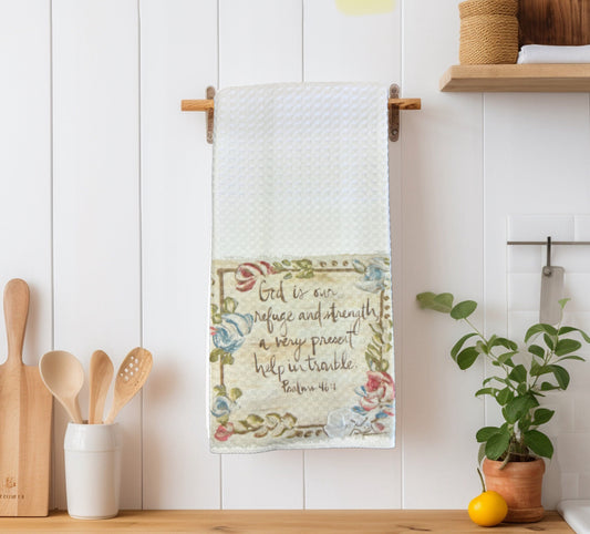 God is our Refuge Tea Towel