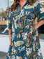 Teal Boho Paisley Tiered Midi Dress
