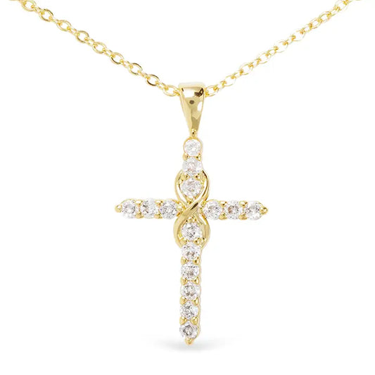 Gold Infinity Cross Necklace