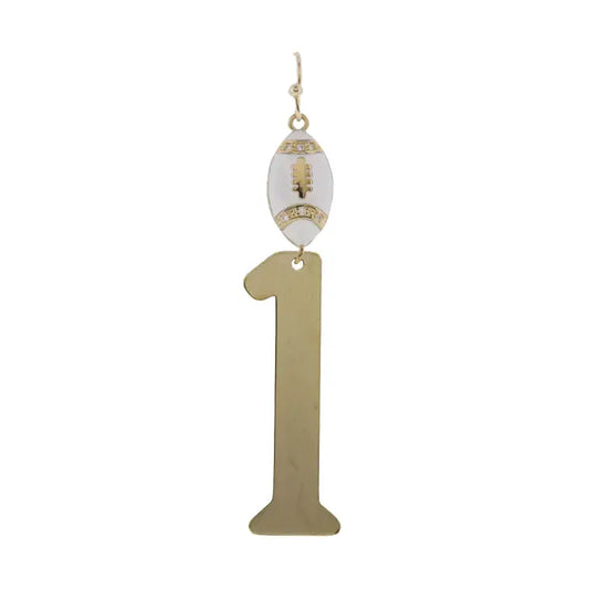 Number 1 Football Earring
