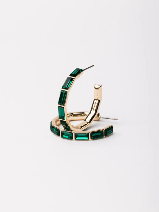 Emerald Rays Medium Hoop