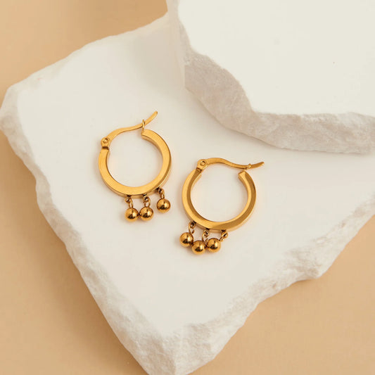 Dangle Hoop Gold Earring