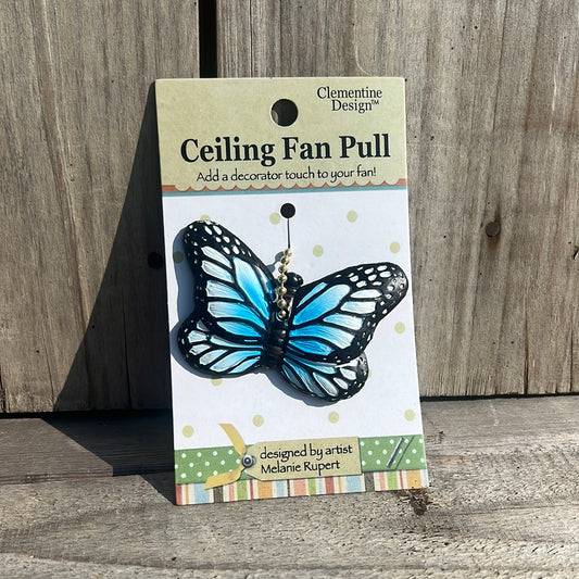 Blue Butterfly Fan Pull