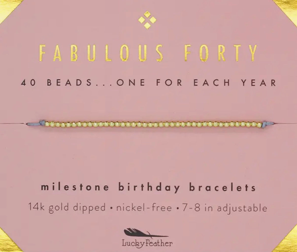 Fabulous Forty Milestone Birthday Bracelet