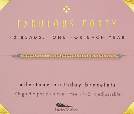 Fabulous Forty Milestone Birthday Bracelet