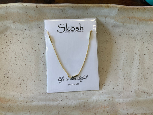 Gold Plated Bar Necklace