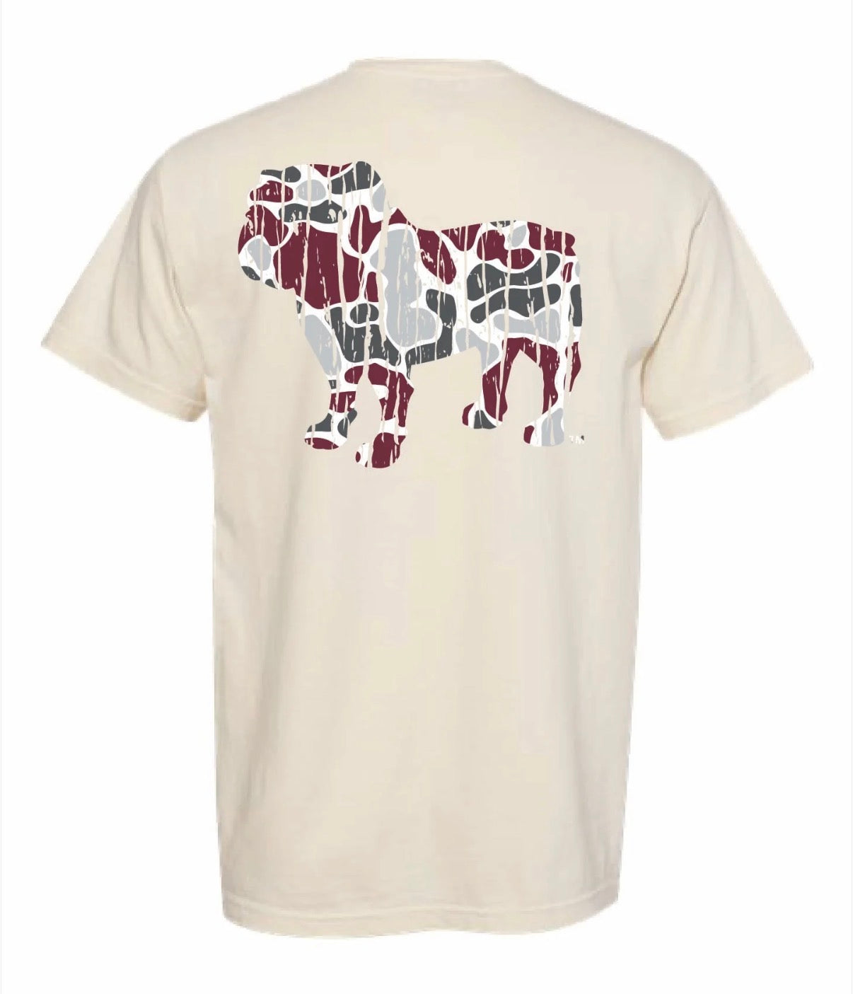 MSU Camo Bulldog Tee - Ivory