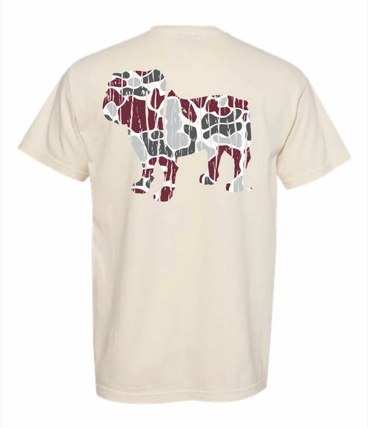 MSU Camo Bulldog Tee - Ivory