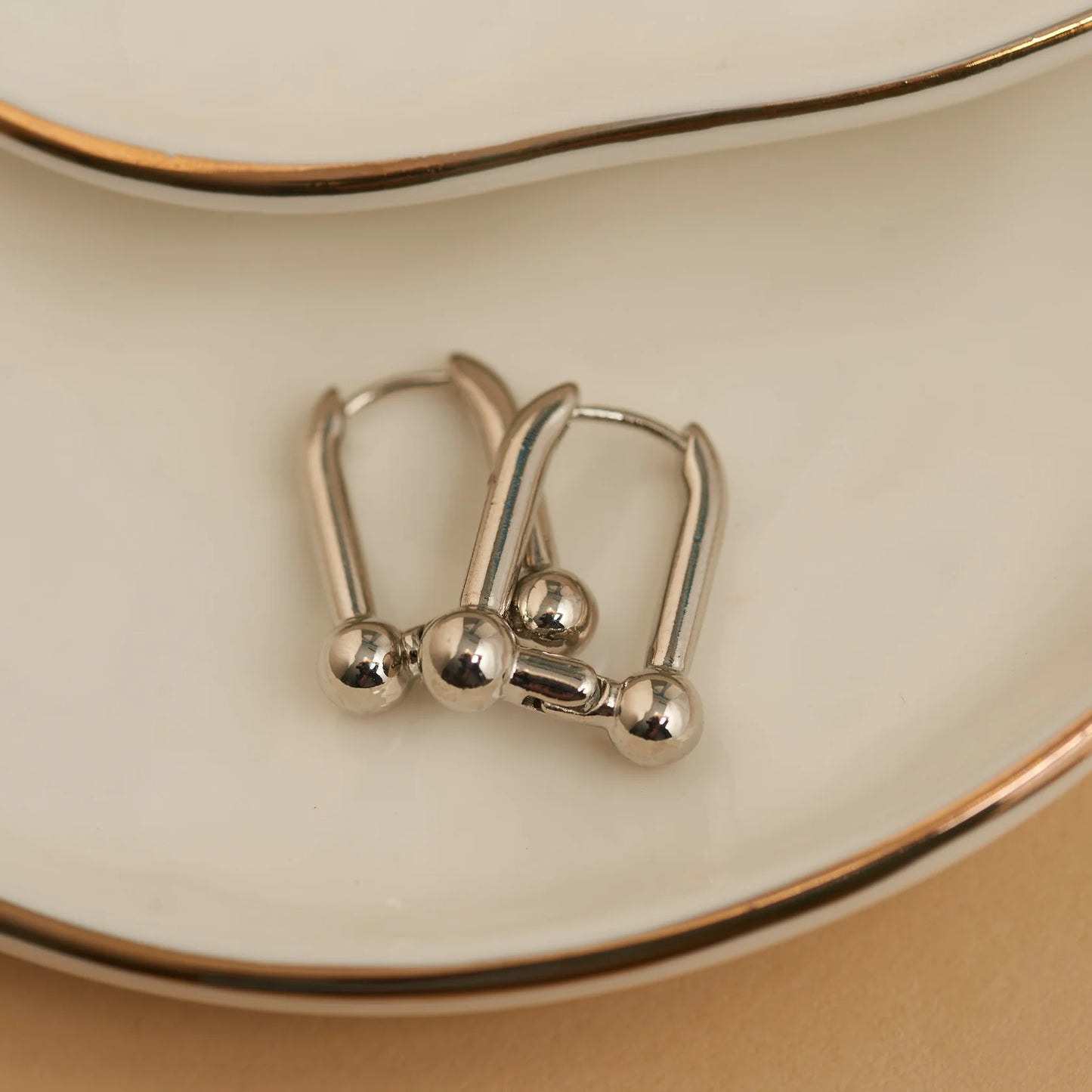 Silver U-Link Hoop