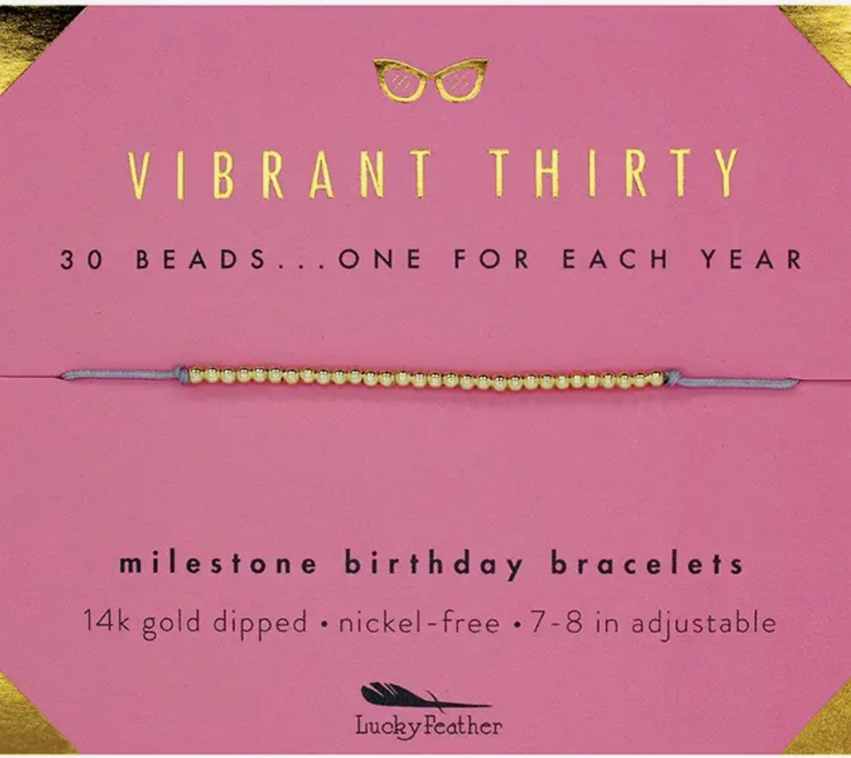 Vibrant Thirty Milestone Birthday Bracelet