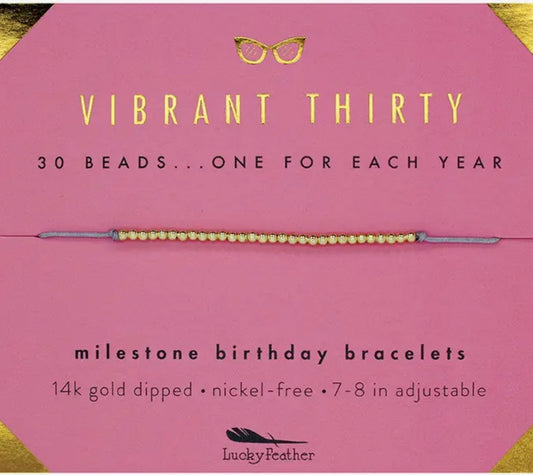 Vibrant Thirty Milestone Birthday Bracelet