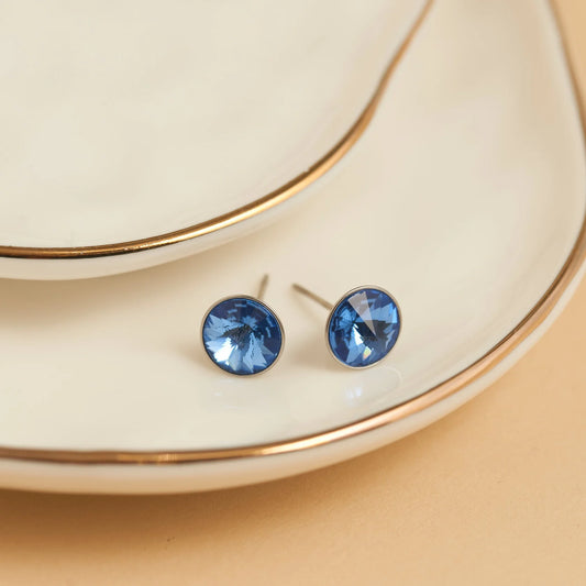 Blue Topaz Crystal Stud
