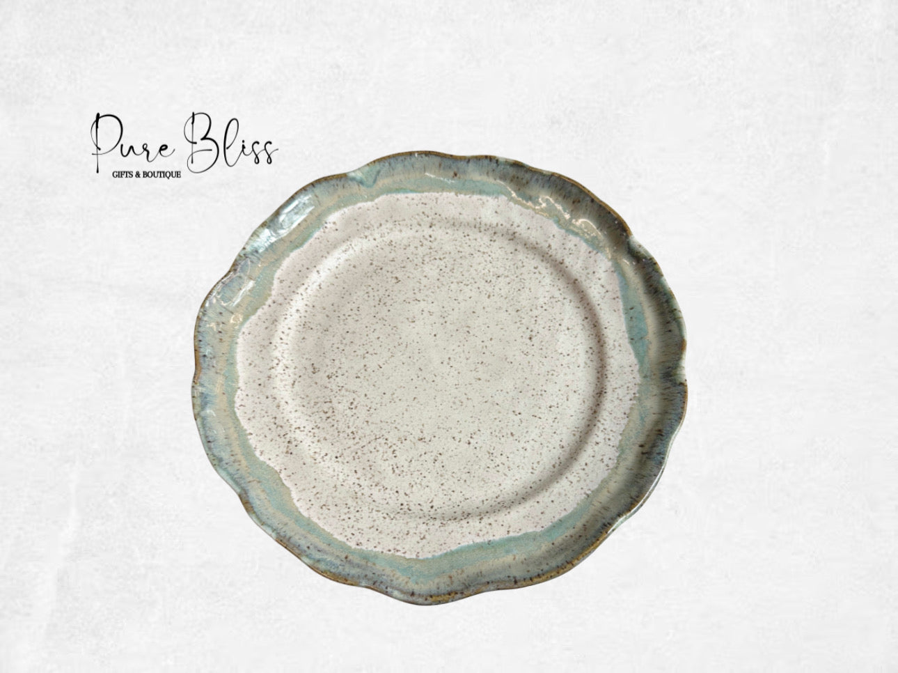 Round Platter Pottery Hydrangea