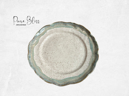 Round Platter Pottery Hydrangea