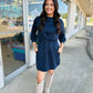 Midnight Cable Knit Mini Dress