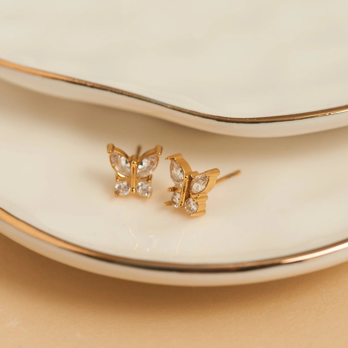 Crystal Butterfly Stud Earring