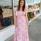 Sassy Floral Ruffled Strap Summer Maxi Dress