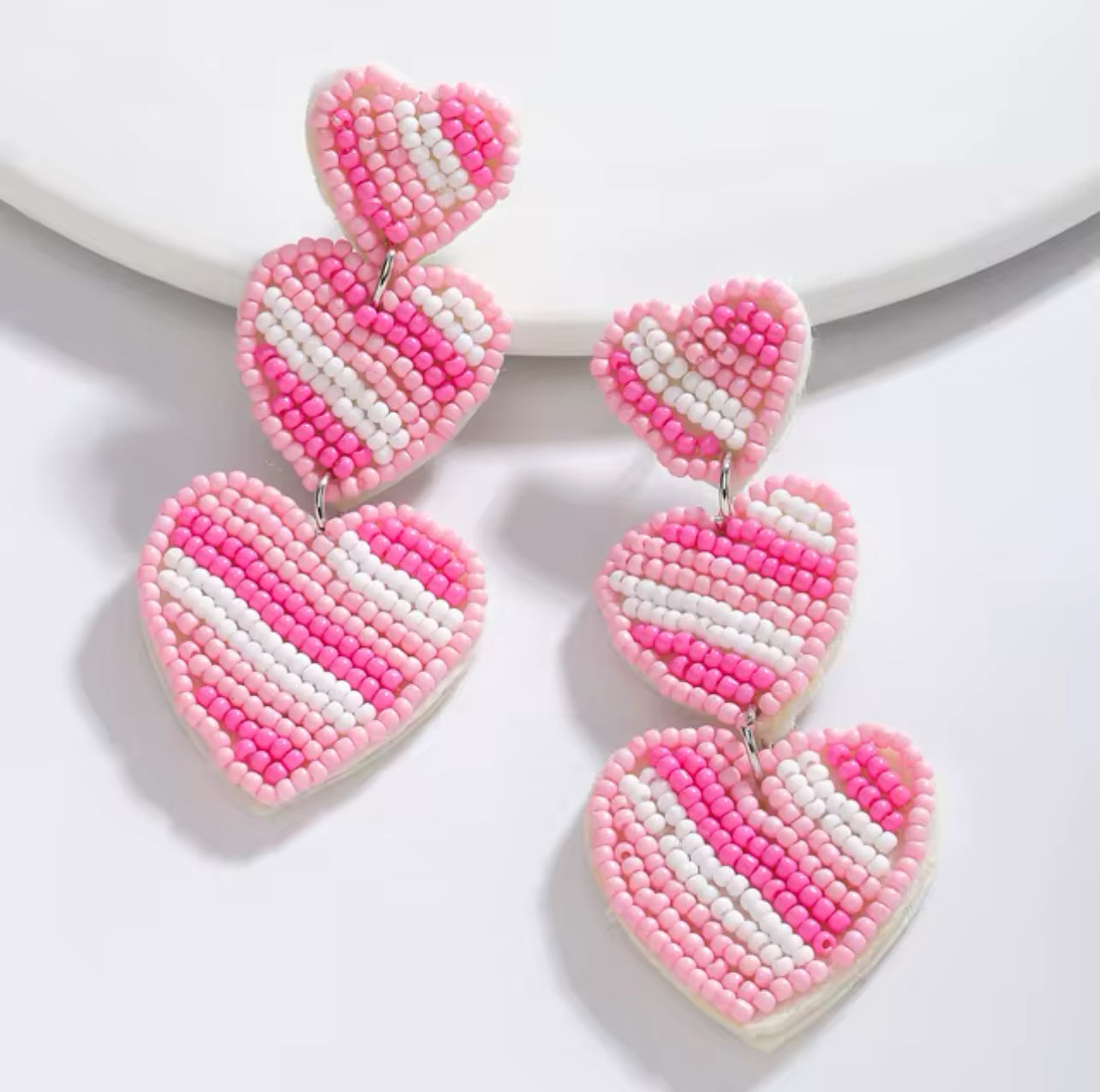 Pink 3 Tiered Earrings