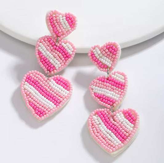 Pink 3 Tiered Earrings