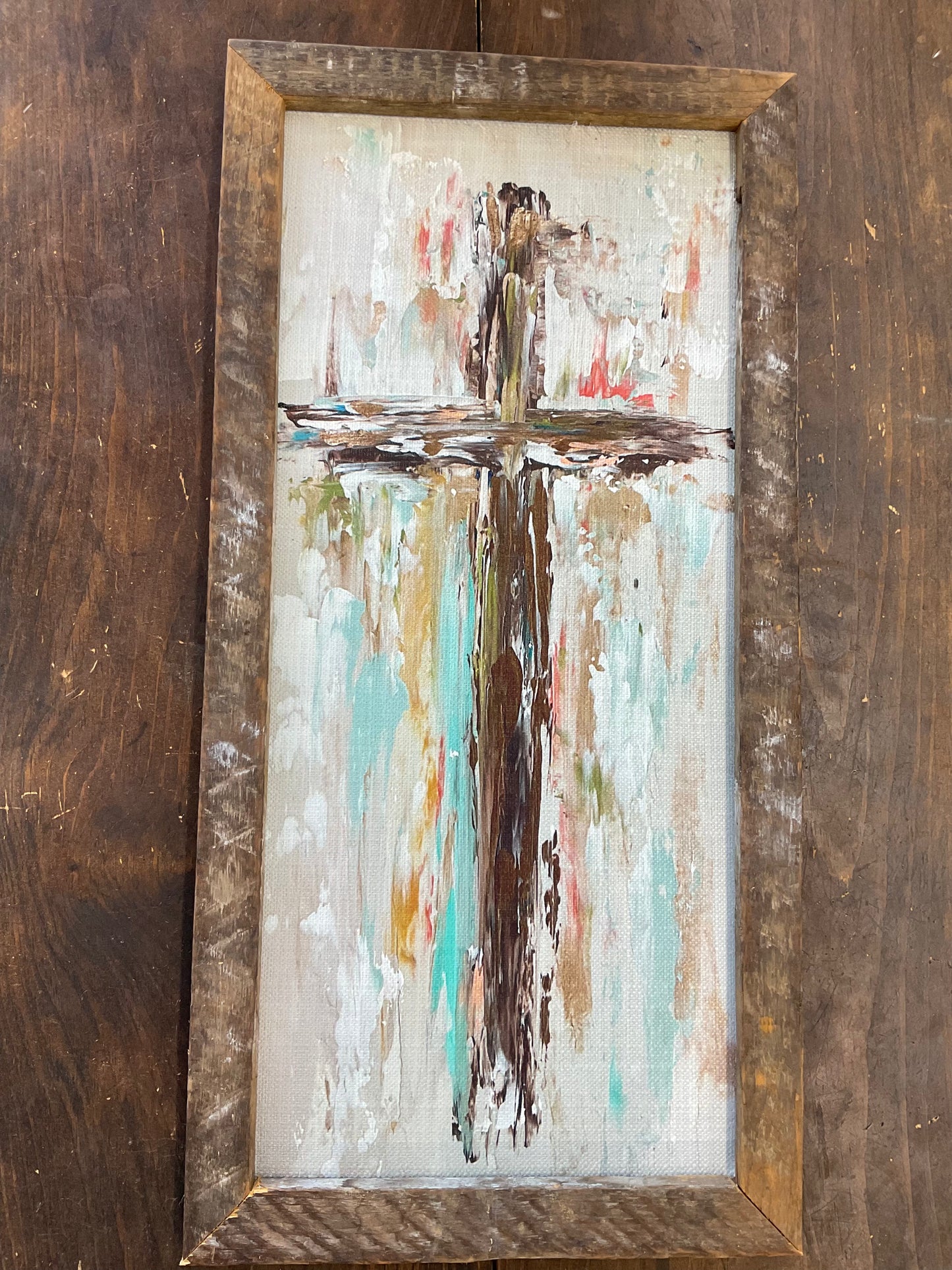 Colorful Cross Painting • 12x24 inch