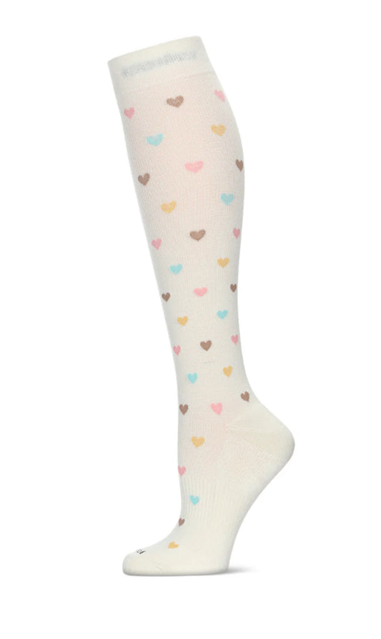 Multicolor Hearts Bamboo Compression Socks