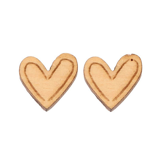 1 Corinthians 13:13 Heart Wood Earrings
