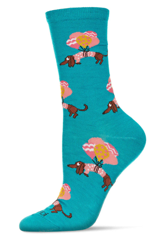 Dachshund Float Bamboo Crew Socks