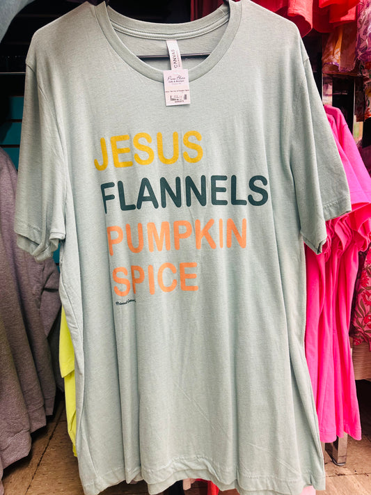 Jesus Flannels + Pumpkin Spice tee XL