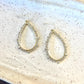 Teardrop Shape Earrings with Rhinestone Border