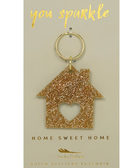 House Gold Glitter Keychain