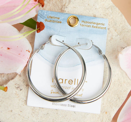 Silver Vintage Chunky Hoop Earrings