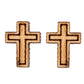 Mark 9:23 Wood Cross Earrings