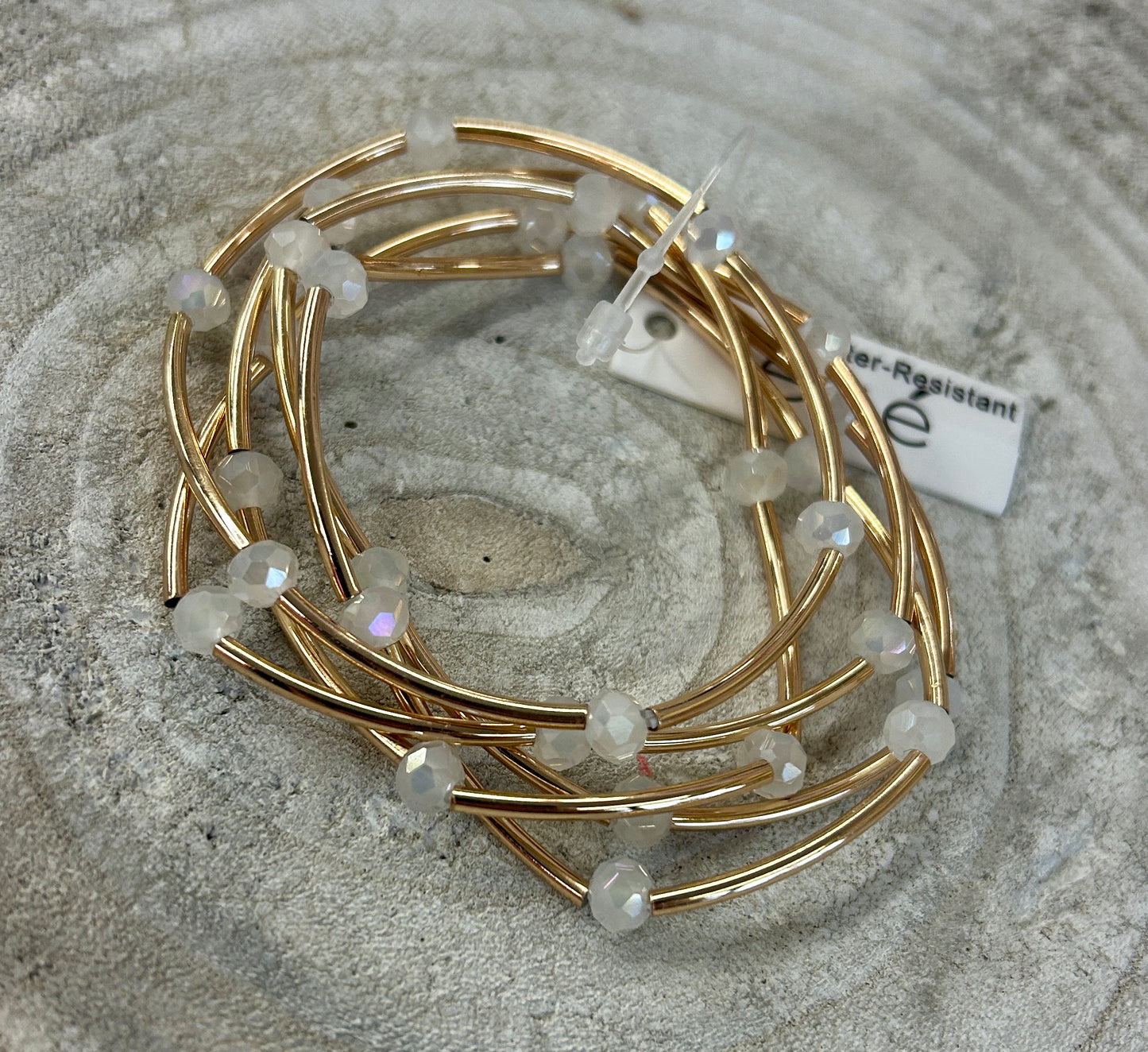 Clear & Gold Beaded Bracelet