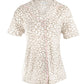 Taupe Leopard Notch Collar Pajama Top