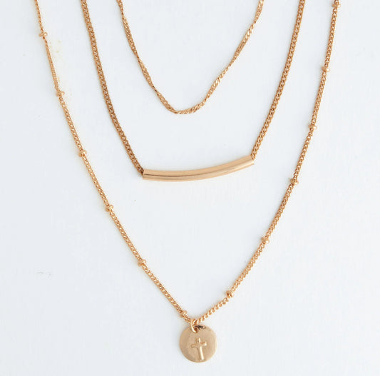 Eden Layered Disc Pendant Necklace