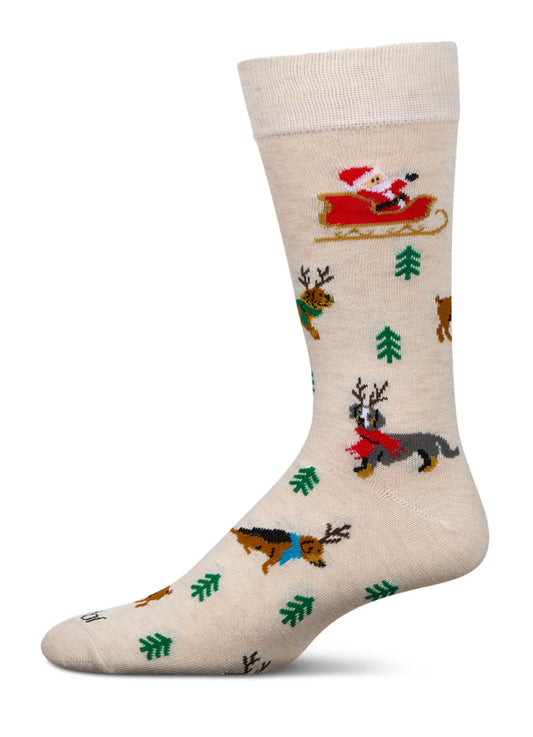 Reindeer Pups Men’s Holiday Crew Socks