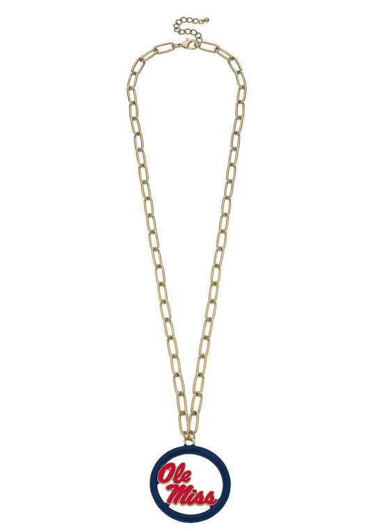 Ole Miss Rebels Logo Medallion 32” Necklace