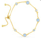 Gold Faceted Blue CZ Bracelet