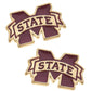 Mississippi State Bulldogs Stud Earrings Maroon
